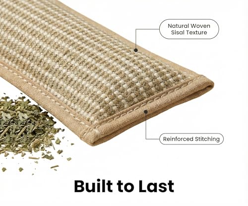 Catnip Chew Toy, Set of 3 Catnip Pillow Toys, Soft Sisal Material, Filled with Organic Catnip, Interactive Indoor Scratching and Chewing, Relief Promotes Healthy Playtime for Cats