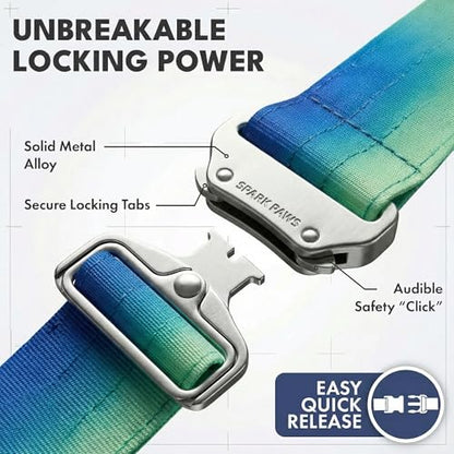 Spark Paws Tactical Dog Collar - Heavy Duty, Premium Quality, Thick and Durable for Large and Medium Dogs - Lime Wave - M - color: Lime Wave, size: M: 18"-22" [2" wide]