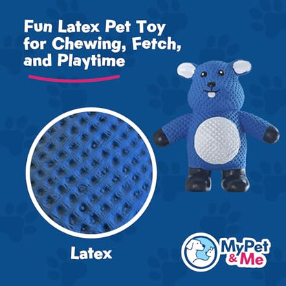My Pet & Me - Squeaky Dog Toys for Light to Moderate Chewers - Fun Latex Toys for Puppies, Teething, and Gentle Play - Interactive Fetch and Chew Toy with Squeaker (Blue Mouse, 4.3 Inch) - size: 4.3 Inch, style: Blue Mouse