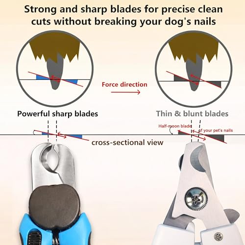 LED Dog Nail Clipper with Light & Trimmers & Protective Guard, Quick Sensor, Extra Sharp for Thick Nails, Suitable for Large & Small Dogs and Cats - size: Medium-Large With LED