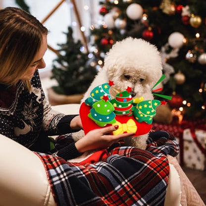 Christmas Hide and Seek Dog Toys, Squeaky Interactive Puzzle Dog Toys for Boredom and Stimulation, Dog Enrichment Toys for Small and Medium Dogs (Christmas Trees, Pack of 6) - style: O-Christmas Tree