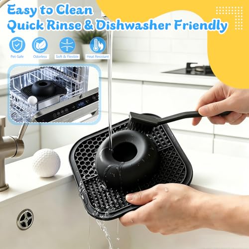 Slow Feeder Dog Bowls & Lick Mat for Liquid and Thick Treat, Anti-Slip Dog Lick Bowl with Interactive Rolling Ball, 5/6 Cup Pup Licking Toy for Large Medium Small Dogs and Cats Black - color: Black
