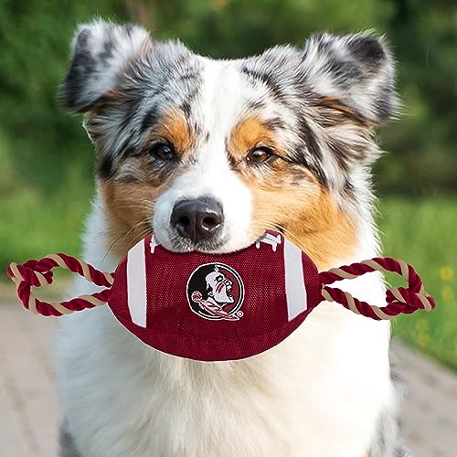 NCAA Florida State Seminoles Football Dog Toy, Tough Quality Nylon Materials, Strong Pull Ropes, Inner Squeaker, Collegiate Team Color (FSU-3121) - color: Florida State Seminoles