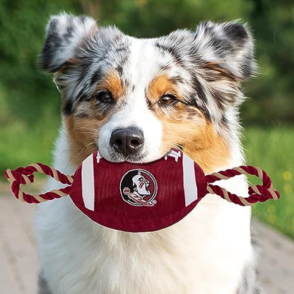 NCAA Florida State Seminoles Football Dog Toy, Tough Quality Nylon Materials, Strong Pull Ropes, Inner Squeaker, Collegiate Team Color (FSU-3121) - color: Florida State Seminoles