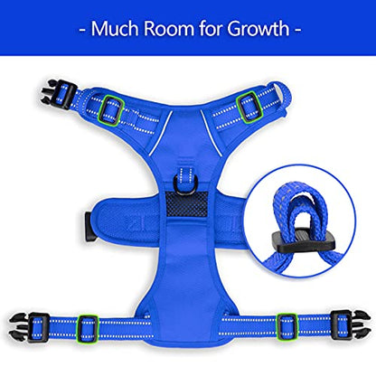 PoyPet No Pull Dog Harness, No Choke Reflective Dog Vest, Adjustable Pet Harnesses with Easy Control Padded Handle for Small Medium Large Dogs(Royal Blue,XS) - color: Royal Blue, size: XS