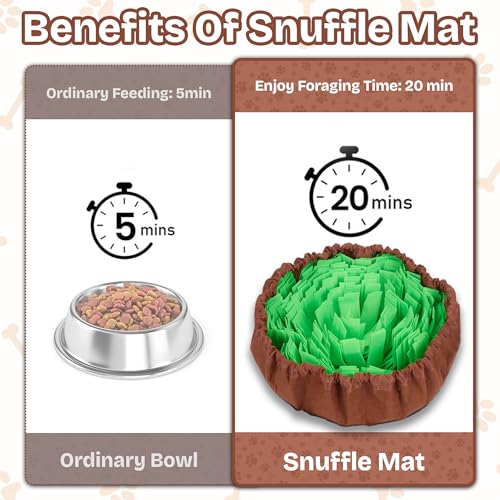 Snuffle Mat for Dogs | Travel-Friendly & Durable Dog Sniff Mat | Encourages Foraging, Mental Stimulation, Slow Eating | Interactive Dog Activity Mat for Puppies & Adult Dogs (Green) - color: Green