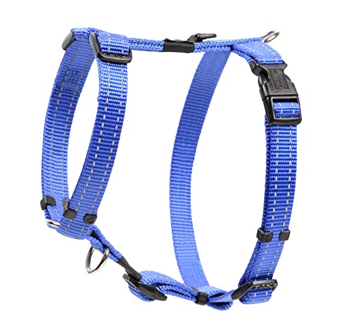 Reflective Adjustable Dog H Harness for Small to Medium Dogs; matching collar and leash available, Blue - color: Blue