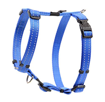 Reflective Adjustable Dog H Harness for Small to Medium Dogs; matching collar and leash available, Blue - color: Blue