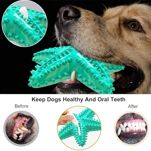 LiuMelinda Dog Chew Toys for Aggressive-Chewers - Indestructible Dog Toy for Aggressive Chewer，Tough Chew Toys for Dogs （Rubber Blue-Starfish） - color: 05-Blue-Starfish