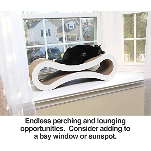 Cat Scratcher Lounge, Double Sided Infinity Scratcher Made of Recycled Corrugated Cardboard for Durability