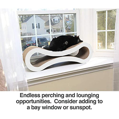 Cat Scratcher Lounge, Double Sided Infinity Scratcher Made of Recycled Corrugated Cardboard for Durability
