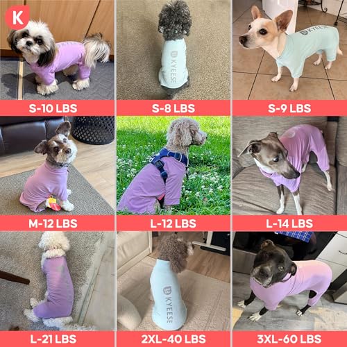 KYEESE UV Protection Dog Shirt, UPF 50+ Cooling Summer Jumpsuit for Small Dogs, Breathable Reflective Shedding Control Dog Sun Shirts, Quick-Dry Dogs Onesie Pet Clothes, Blue, M - color: Blue, size: Medium (11-15lbs)