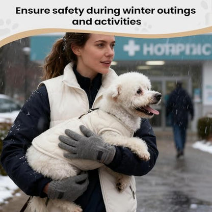 Dog Jacket - Insulated Waterproof Fleece Lined Garment, Outdoor Warmth Shield, Lightweight Secure Fit, Zipper Closure Breathable Fabric Pets Outfit, Hiking Camping Holiday Season Travel - color: Beige M