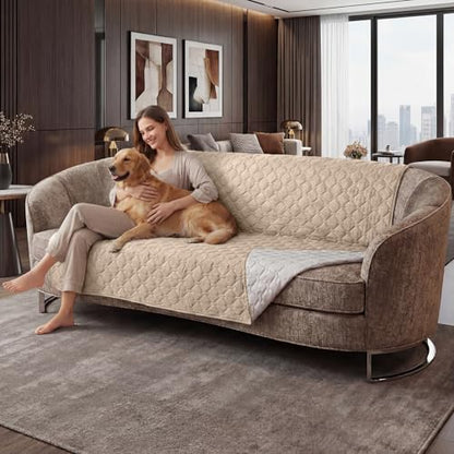 Large Waterproof Dog Bed Cover & Furniture Protector - Reversible, Non-Slip Pet Blanket for Bed, Sofa, Couch - Machine Washable - 30x30 Inches, Khaki - color: Khaki