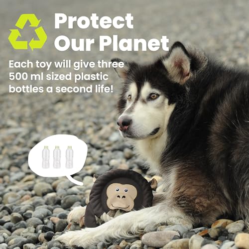 PAWSPIK Flying Disc Tug-of-War Toy, Eco-Friendly Recycled Material, Squeaker Toy for Medium and Large Dogs, for Throwing & Fetching 8.5" Diameter (Fierce Fox) - style: Fierce Fox