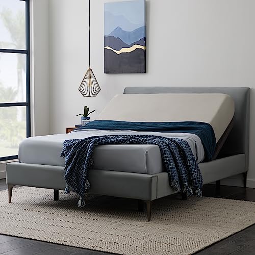 Lucid L600 Adjustable Bed Base Frame - Queen Size - Zero Gravity - Bluetooth - Companion App - Head and Foot Incline - Interactive Dual Massage - Under Bed Lighting - Wireless Remote - Dual USB Ports - size: Queen, style: L600
