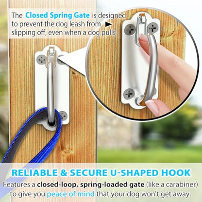 Heavy Duty Stainless Steel Dog Leash Wall Hook,Ultra-Secure Tie Out Anchor for Yard&Home,Anti-Escape Dog Chain Parking Hook,Rust-Proof&Easy to Install - size: X-Large