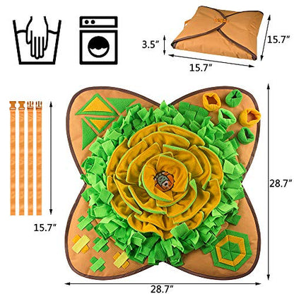 AWOOF Snuffle Mat Pet Dog Feeding Mat, 28''x28'' Interactive Dog Puzzle Toys Encourages Natural Foraging Skills