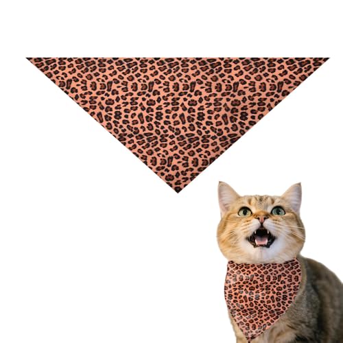Leopard Print Dog Bandana for Boy Girl Fashionable Dog Handkerchief for Halloween Bandanas for Puppy Bandanas for Boys Girls Leopard Print Pet Neck Scarf for Cat Puppy - color: leopard