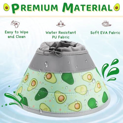 Cat Cone Collar Soft to Stop Licking, Adjustable, Foldable Lightweight Kitten Cones After Surgery Recovery for Cats & Kittens, Cat Cone Alternative, Easy Eating (Avocado Green, S) - color: Avocado Green, size: S