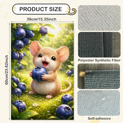 Cat Scratch Pad 15.3x23.6 Inches Polyester Synthetic Fiber, Cute Mouse & Blueberries Print, wall cat Scratcher, Scratching mat, Home Decor, Kitchen, Pantry (2pcs) - color: TT21437-2pcs