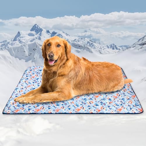 Tuiskusa Premium Cooling Blanket for Dogs Pet Cooling Pads Washable Pet Cool Mat for Cats Hot Weather Puppy Lightweight Throw Calming Pad(60x80 inches) - color: Comic Dog, size: X-Large(60"x80")