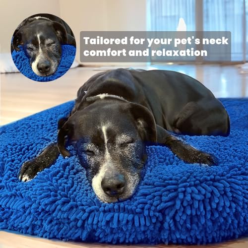 Muddy Mat®Cloud K-9 Bed for Dogs & Cats, Soft & Relaxing Donut Dog Bed, Chenille Material, Removable Cover, Washable & Dryer Safe–Navy Blue Medium(35'x35') - color: Navy Blue, size: Medium (35''X35'')