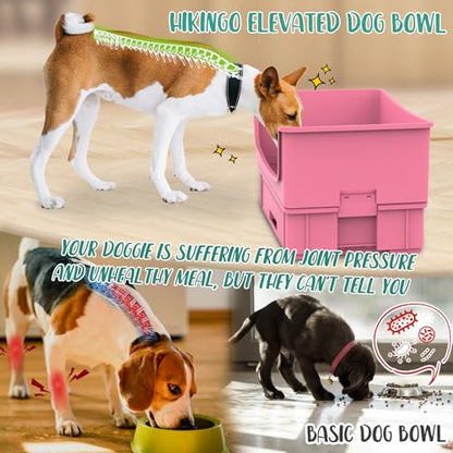 Mess Proof Dog Bowls, No Mess Dog Food and Water Bowl Set, No Spill Pet Feeder with 2 Stainless Steel Bowls for Medium Dogs - color: Pink, size: Medium