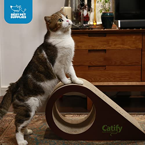 Best Pet Supplies Catify Cat Scratcher, Fun Interactive Scratchers, Posts, Poles, Claw Safe, Furniture Saver Indoor Play Support Natural Cat Behaviors Heavy Duty - Droplet, 19.5 x 9" - color: Droplet