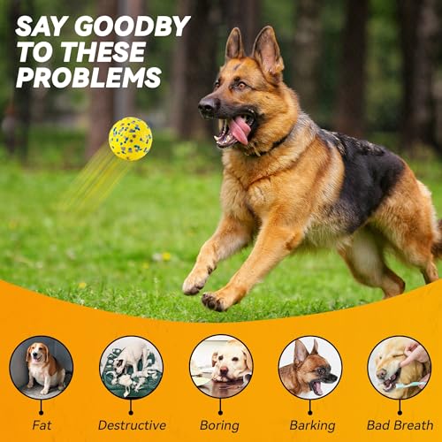 FUSOTO 2Pcs Dog Balls, Tennis Balls for Dog Aggressive Chewers, for Large Medium Small Puppy, Training Catch&Fetch, Water Floats Toys, Yellow - color: 2x Yellow