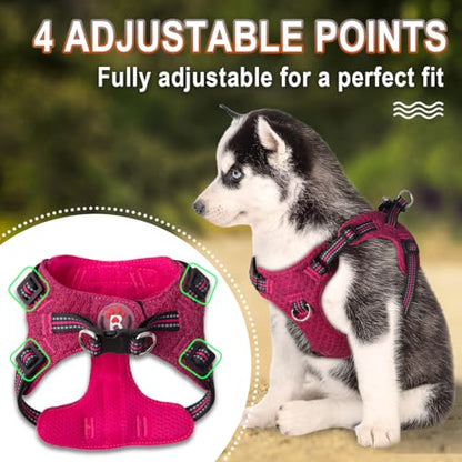 Dog Harness Step in Dog Vest Harness, Reflective Adjustable Puppy No Pull Harness Breathable Soft for Small and Medium Dogs Cats, Pink/Black, XXS - color: Pink/Black, size: XX-Small