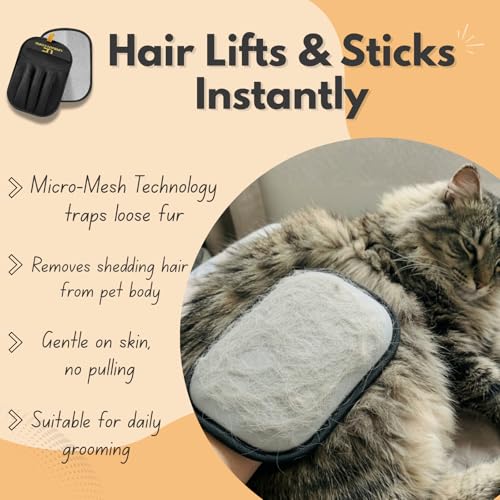 2 PCS Electrostatic Pet Hair Removal Glove for Laundry Best Dog Hair Remover Glove Magic Brush for Pet Fur Removal on Couch Use for Cat Grooming Supplies Dog Grooming Tool
