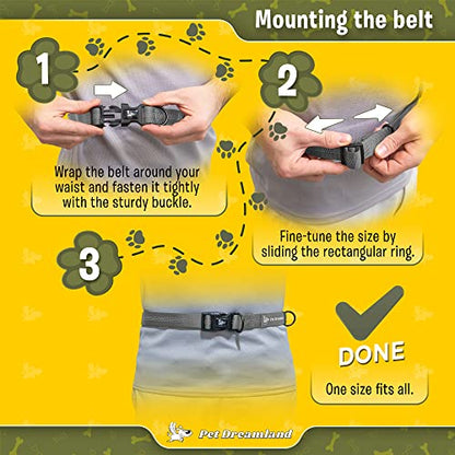 Exquisite Hands-Free Leash for Medium Dogs: Ultimate Comfort & Freedom for Running, Walking, Hiking. Premium Quality, Durable & Versatile Waist Dog Leash Belt. Your Dog Will Love It - color: Dark Grey & Pink