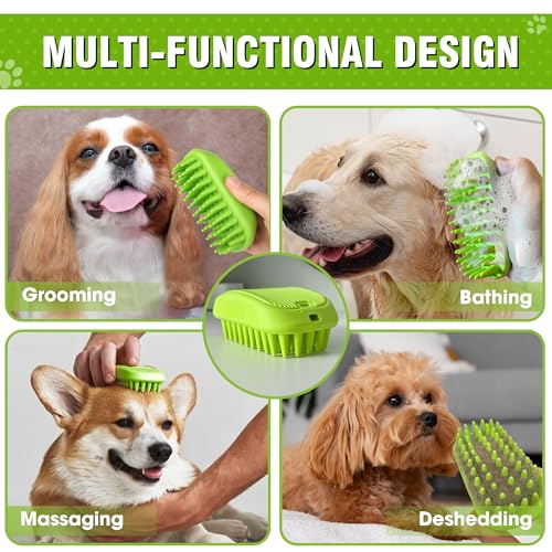 Dog Shampoo Brush & Dog Shower Brush, Upgraded Pet Grooming Bath Brush with Soft Silicone Bristles, Adjustable Handle Massage Comb for Long & Short Hair Dogs and Cats - color: Pet Silicone Shampoo Brush