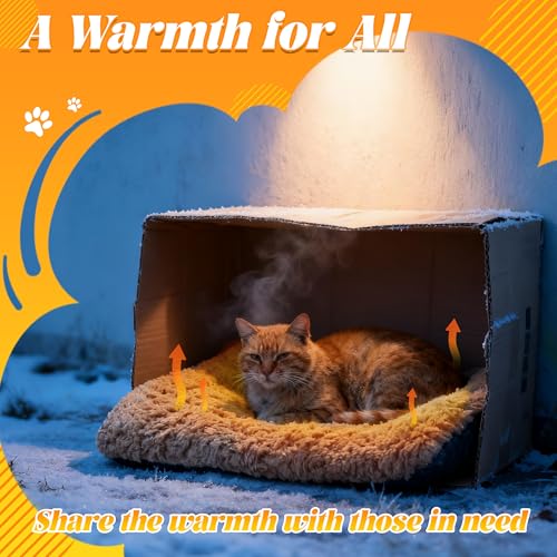 PatiencET Self Warming Cat Bed for Indoor Cats 14'' x 20'' - Cozy Fleece Heating Pad, Non-Electric Thermal Mat for Small Pets, Washable Soft Cushion for Winter Comfort and Warmth Khaki