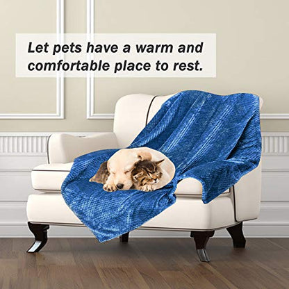 Dog Blanket,Soft Fuzzy Blankets for Puppy, Small,Medium,Large,X-Large Premium Fluffy Blankets Plush Fleece Throw Dog Bed, Couch, Sofa, Reversible Travel Warm Covers - color: Blue, size: L（40x47 inches）