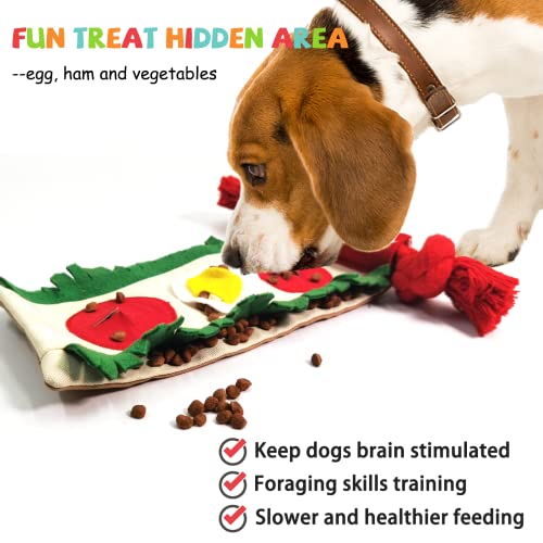 lilfrd Dog Puzzle Snuffle Mat Toys, Squeaky Enrichment Rope Crinkle Treat Dispensing Tug Toy for Small Medium Large Dog, Boredom and Mental Stimulation Toy, Burrito - style: Burrito