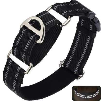Martingale Collar for Small Dogs Reflective Nylon Dog Collar with Quick Release Buckle Adjustable Training No Slip Dog Collar (S, Black) - color: A, size: S