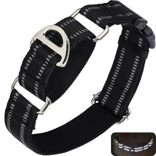 Martingale Collar for Small Dogs Reflective Nylon Dog Collar with Quick Release Buckle Adjustable Training No Slip Dog Collar (S, Black) - color: A, size: S