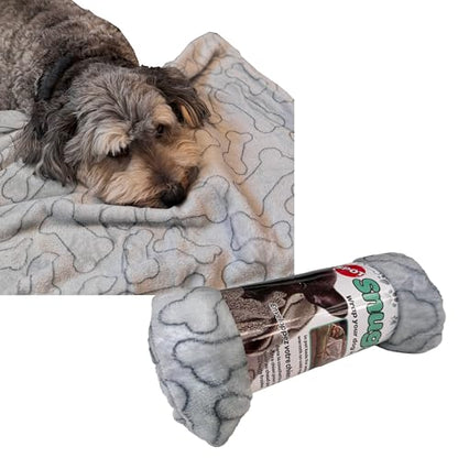SPOT Snuggler Bones Blanket - Ultra Soft, Machine Washable Dog Blanket for Beds, Furniture Protection, Travel, and Crates - 30 x 40 inch, Grey Fleece Throw with Bone Print Design - size: 30x40, style: Bones Print