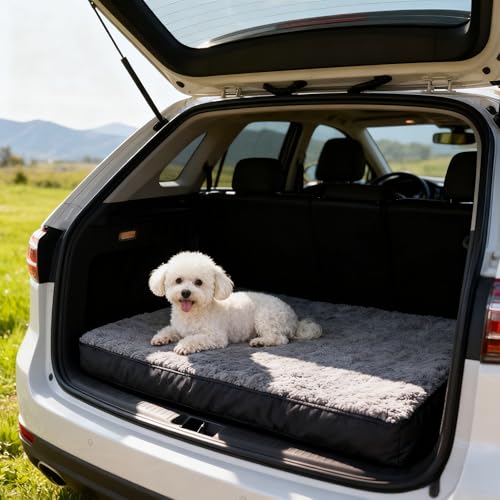 Dog Bed with Waterproof Inner Liner, Removable Cover, Egg Crate Foam Dog Beds, Easy to Clean，45×32Inch，Khaki - color: Khaki, size: 45"L x 32"W x 3"Th