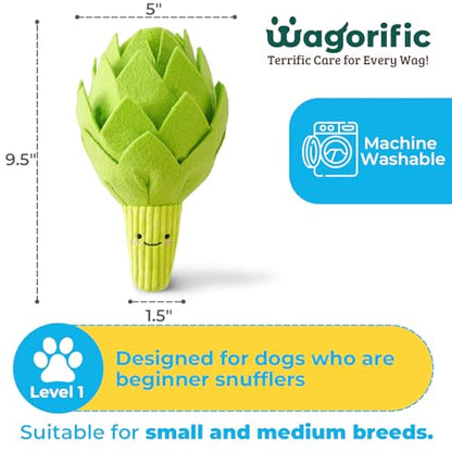 Dog Toys Plush with Squeaky & Treat Hiding Features - Mental Stimulation Enrichment Toy for Large Breed Dogs - Machine Washable Slow Feeder to Keep Dogs Busy，Artichoke - color: Artichoke -1