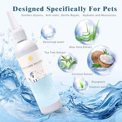 Pet Steam Brush for Dog & Cat – 3-in-1 Spray Hair Removal for Grooming, Softens Fur & Reduces Static 1*Shampoo(Steam Brush not Included) - size: 7.8″-200ML