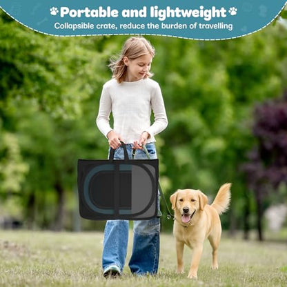 Foldable Large Playpen for Cat Dog - Portable Cats Dogs Kennel Pop Up Dog Playpens, Small Pets CrateTent Cage with Carrying Case for Outdoor Travel - style: L