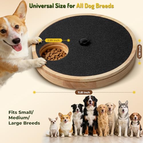 Zenflux Dog Nail Scratch Board with Treat Box, Dog Scratch Pad for Nails, Adjustable Interactive Dog Nail File Toy for Stress-Free Grooming, Treat Puzzle Scratch Board for Dogs, Black