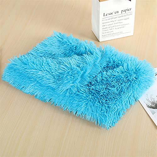Pet Faux Fur Calming Blanket Soft Dog Cat Protector with Two-Side Fur, Thick Shaggy Bed Throws Pet Blankets Soft Fuzzy Microfibe Cat Throw Bed Couch Washable 22"x14" Inch Blue - color: Blue, size: 22"x14" Inch