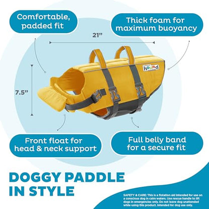 Outward Hound Granby Splash Yellow Dog Life Jacket, XL - color: Yellow, size: X-Large (Chest Girth: 33"-44")