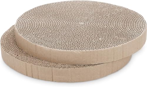 Round Cat Scratcher Replacement Pads -Circle Scratcher Pad Cardboard Cat Scratchers Refill 10 inch Diameter 7/8 inch Thickness(Replace Cardboard 2PCS) - color: Replace cardboard 2PCS