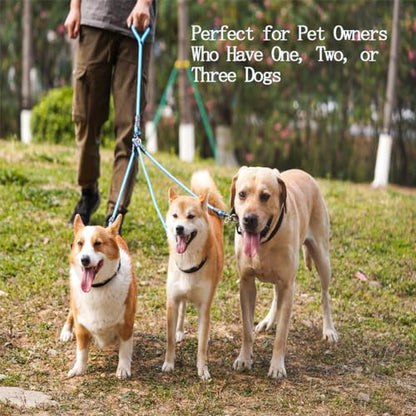 3 in 1 Durable Nylon Dog Leash with Padded Handle, 360° Swivel No Tangle Climbing Rope Removable Pet Traction Rope, Lead for Medium Large Dogs Blue - color: Blue