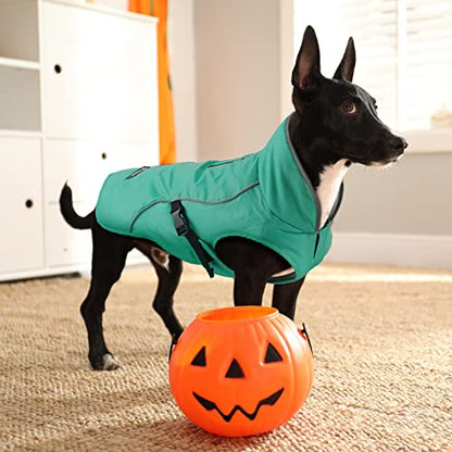 EMUST Dog Coat Winter, Waterproof Pet Snow Jacket for Winter, Adjustable Small/Medium/Large Dog Coat, Turquoise, L - color: Turquoise, size: Large